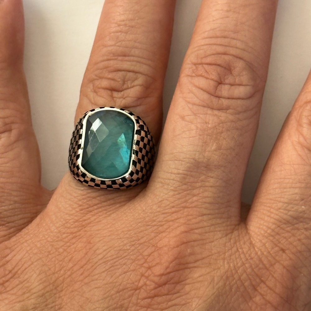 925 Silver blue ring